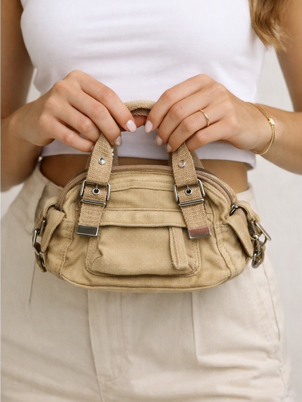 Adorable mini Classic Tan bag